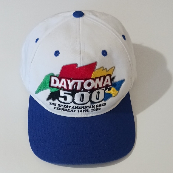 VTG Daytona 500 Cap Hat Snapback The Great American Race NASCAR Blue White READ - Picture 1 of 12